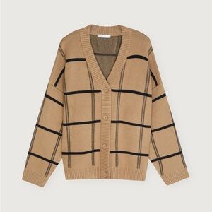 OAK + FORT OVERSIZED PLAID CARDIGAN